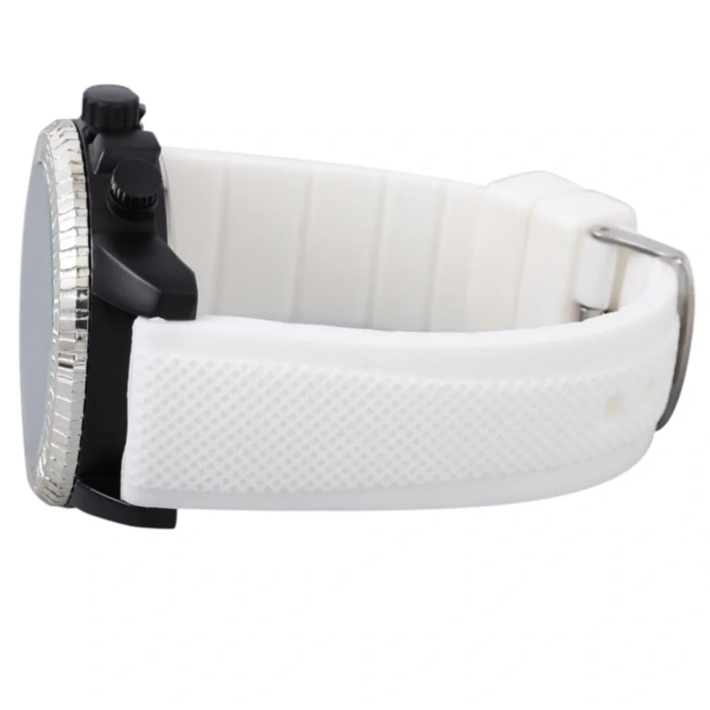 Watch with White Silicone Strap